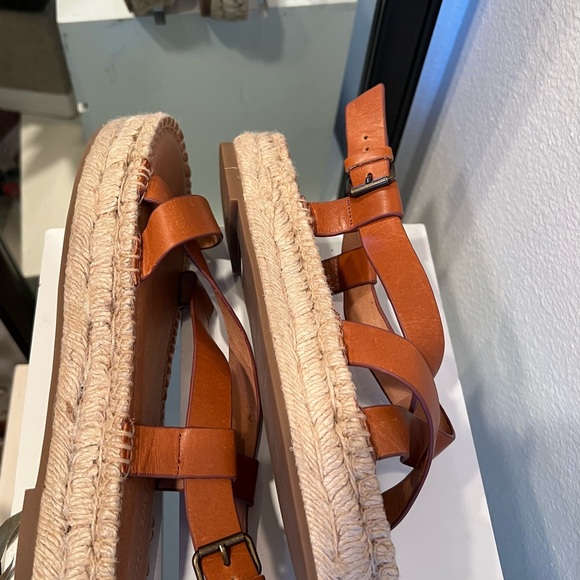 Madewell Malia espadrille leather jute sandals size 9 NWOB - Picture 5 of 12